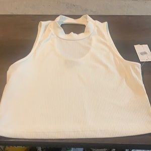 White dry goods tank top
